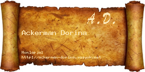 Ackerman Dorina névjegykártya